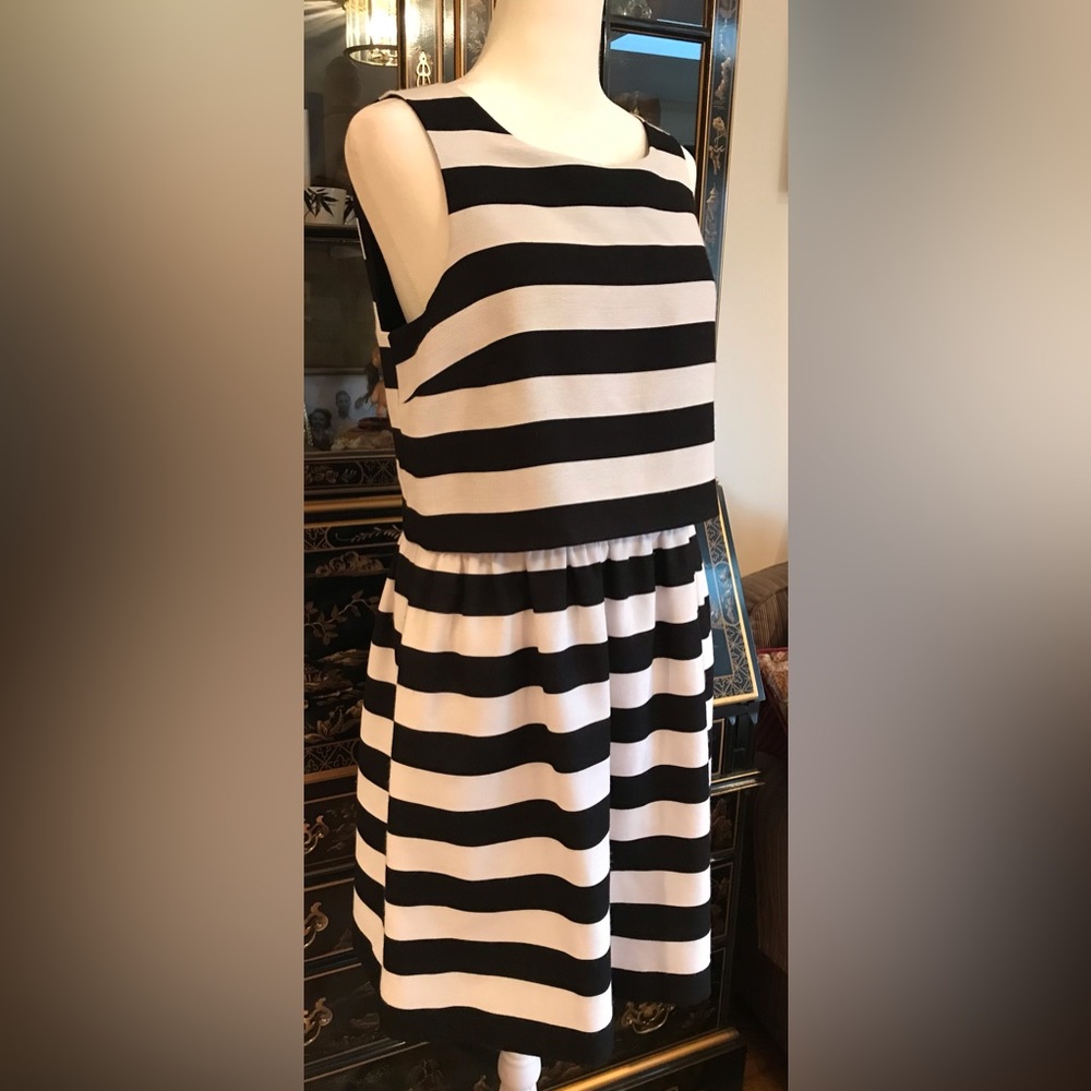 Kensie Black and White French Striped dress